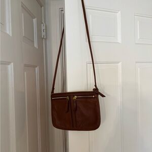 Fossil Brown Leather Crossbody Bag